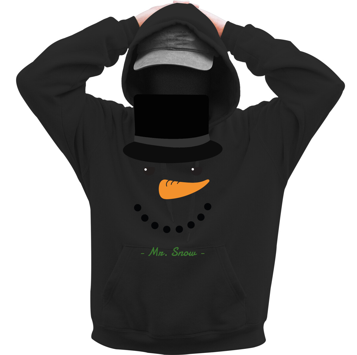 Kapucnis belebújós pulóver