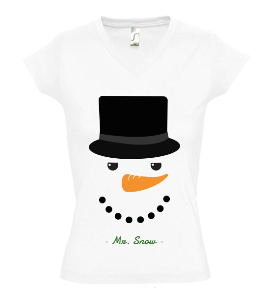 Női V nyakú póló