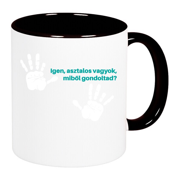 Színes fülű és belsejű bögre