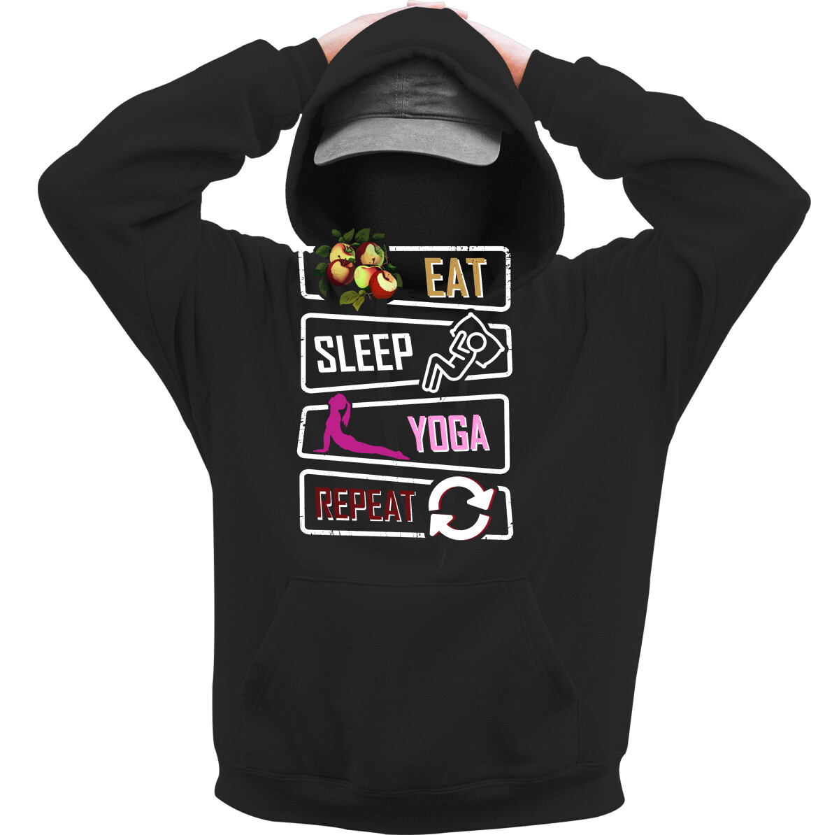 Kapucnis belebújós pulóver