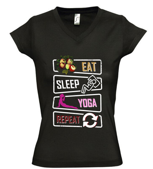 Női V nyakú póló