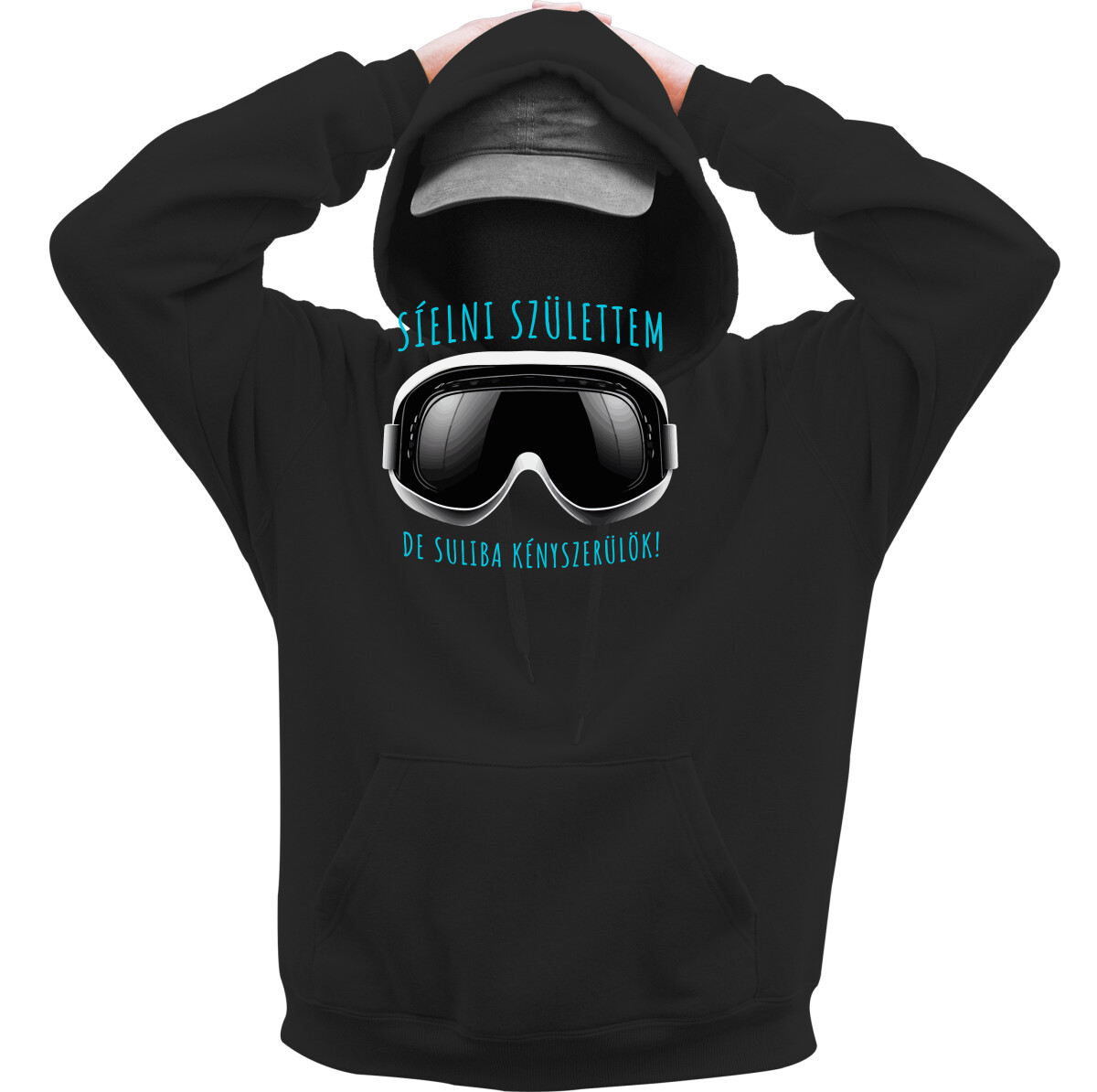 Kapucnis belebújós pulóver