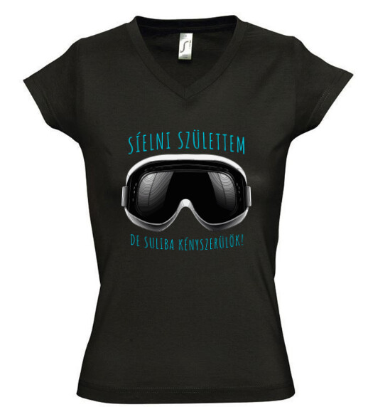 Női V nyakú póló