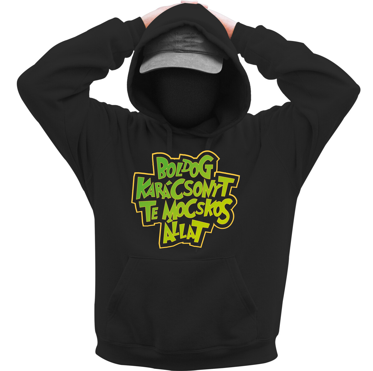 Kapucnis belebújós pulóver