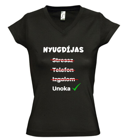 Női V nyakú póló