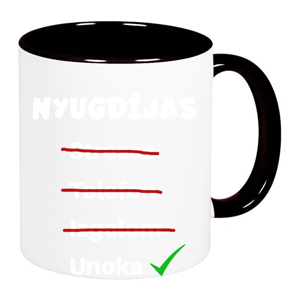 Színes fülű és belsejű bögre