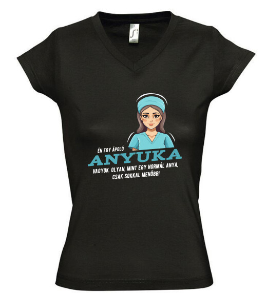 Női V nyakú póló