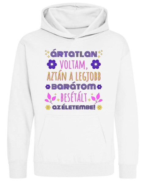 Kapucnis belebújós gyerek pulóver