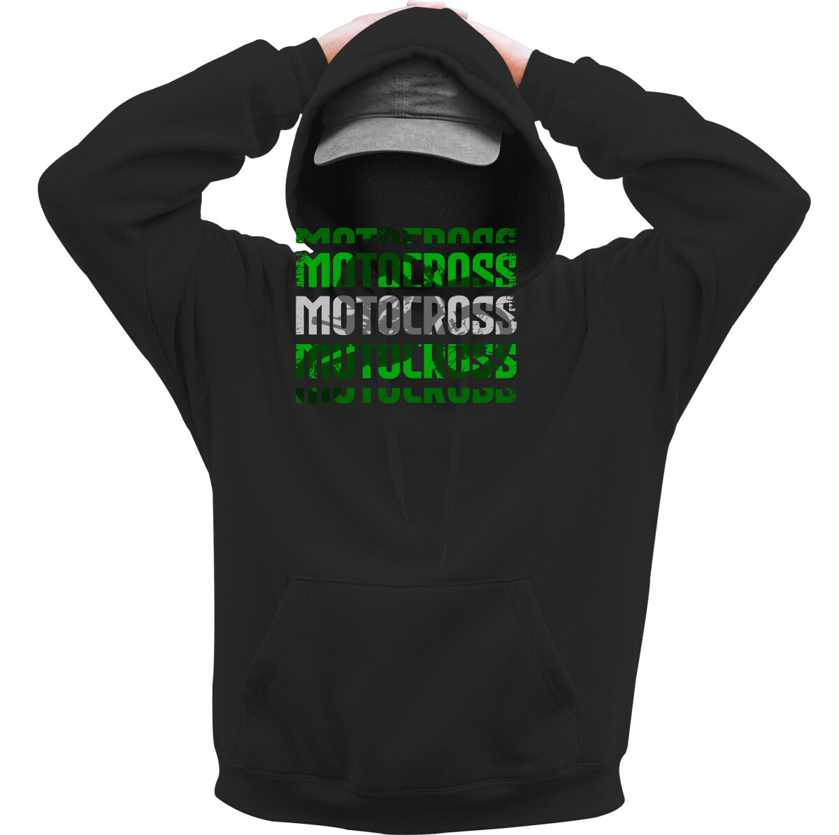 Kapucnis belebújós pulóver