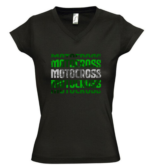 Női V nyakú póló