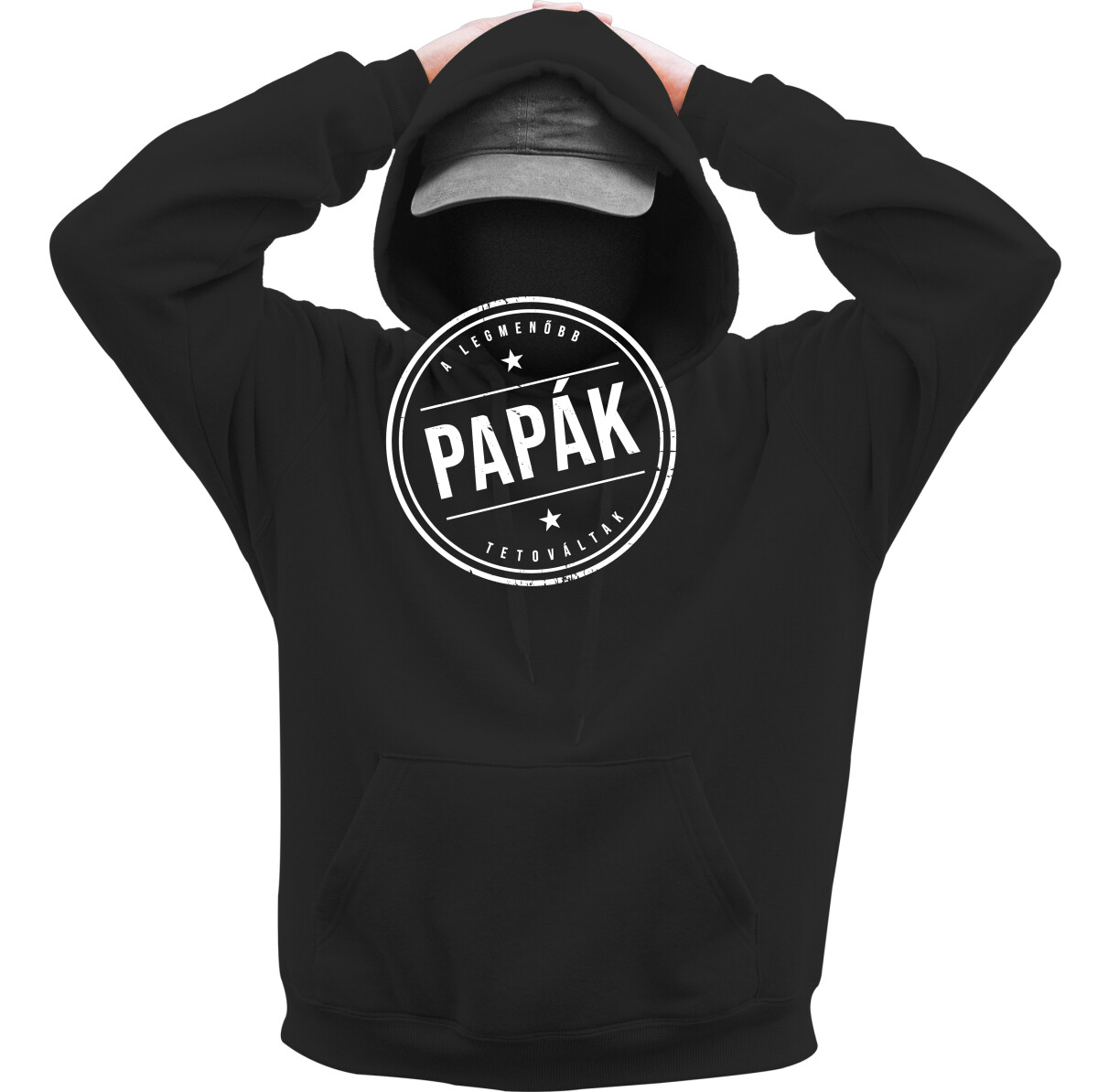 Kapucnis belebújós pulóver