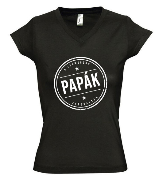 Női V nyakú póló