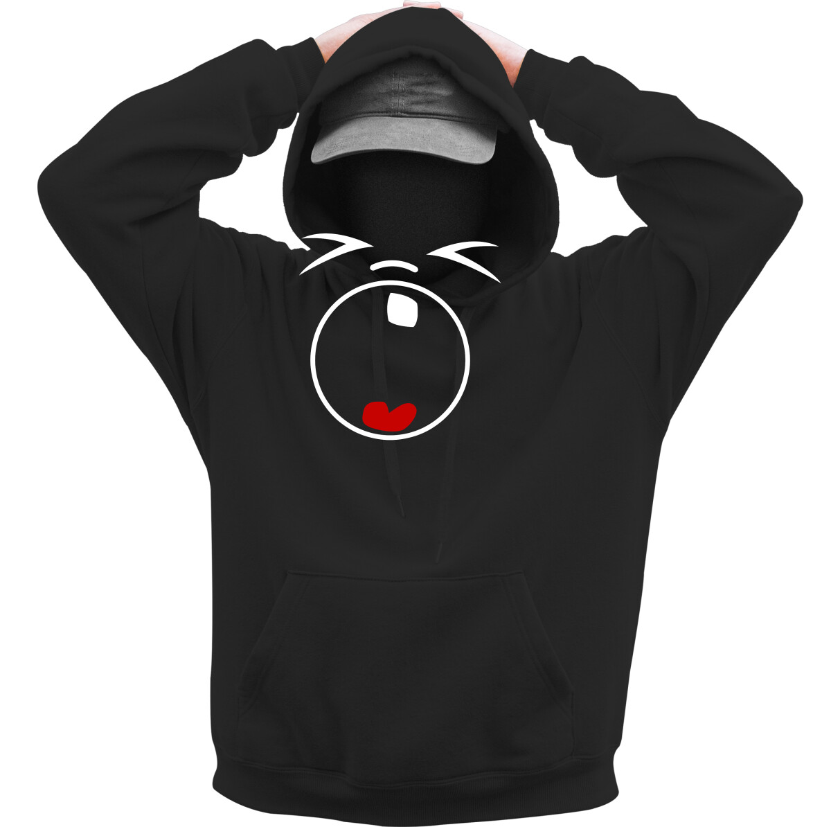 Kapucnis belebújós pulóver