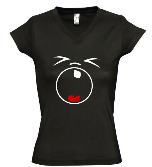 Női V nyakú póló