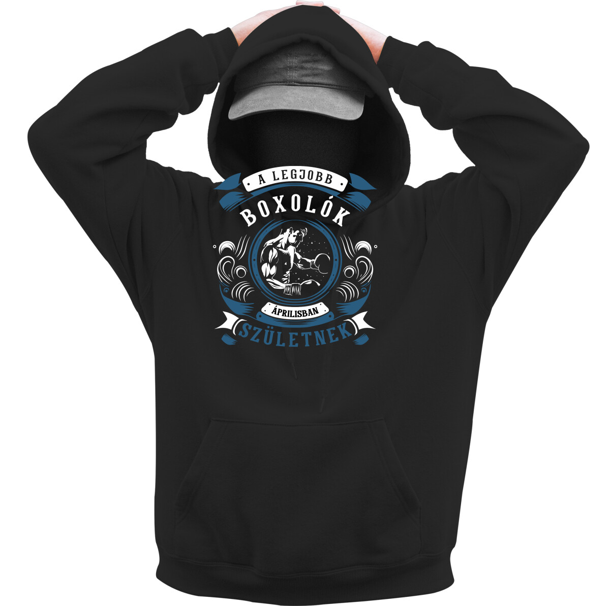 Kapucnis belebújós pulóver