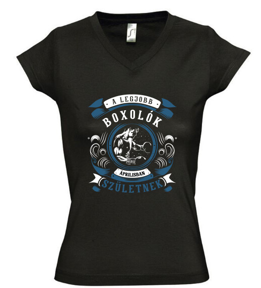 Női V nyakú póló