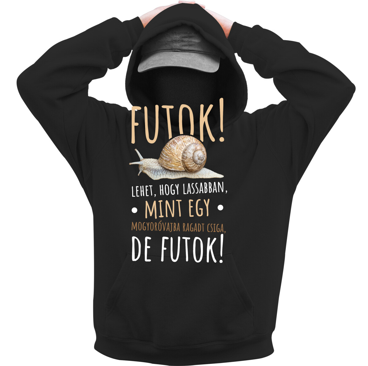 Kapucnis belebújós pulóver