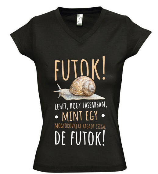 Női V nyakú póló