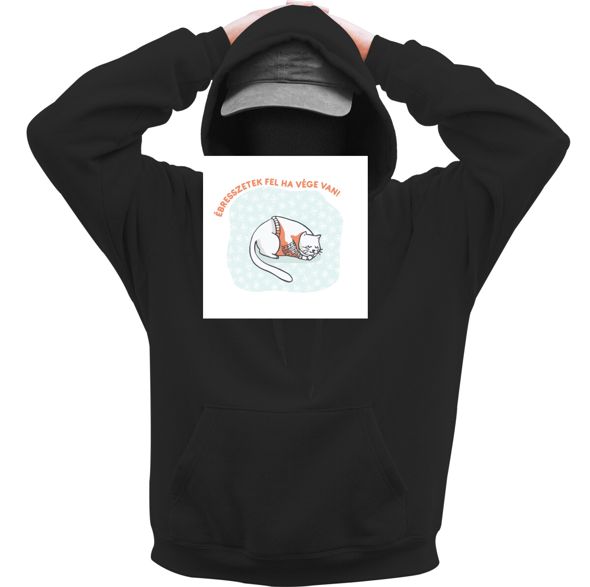 Kapucnis belebújós pulóver