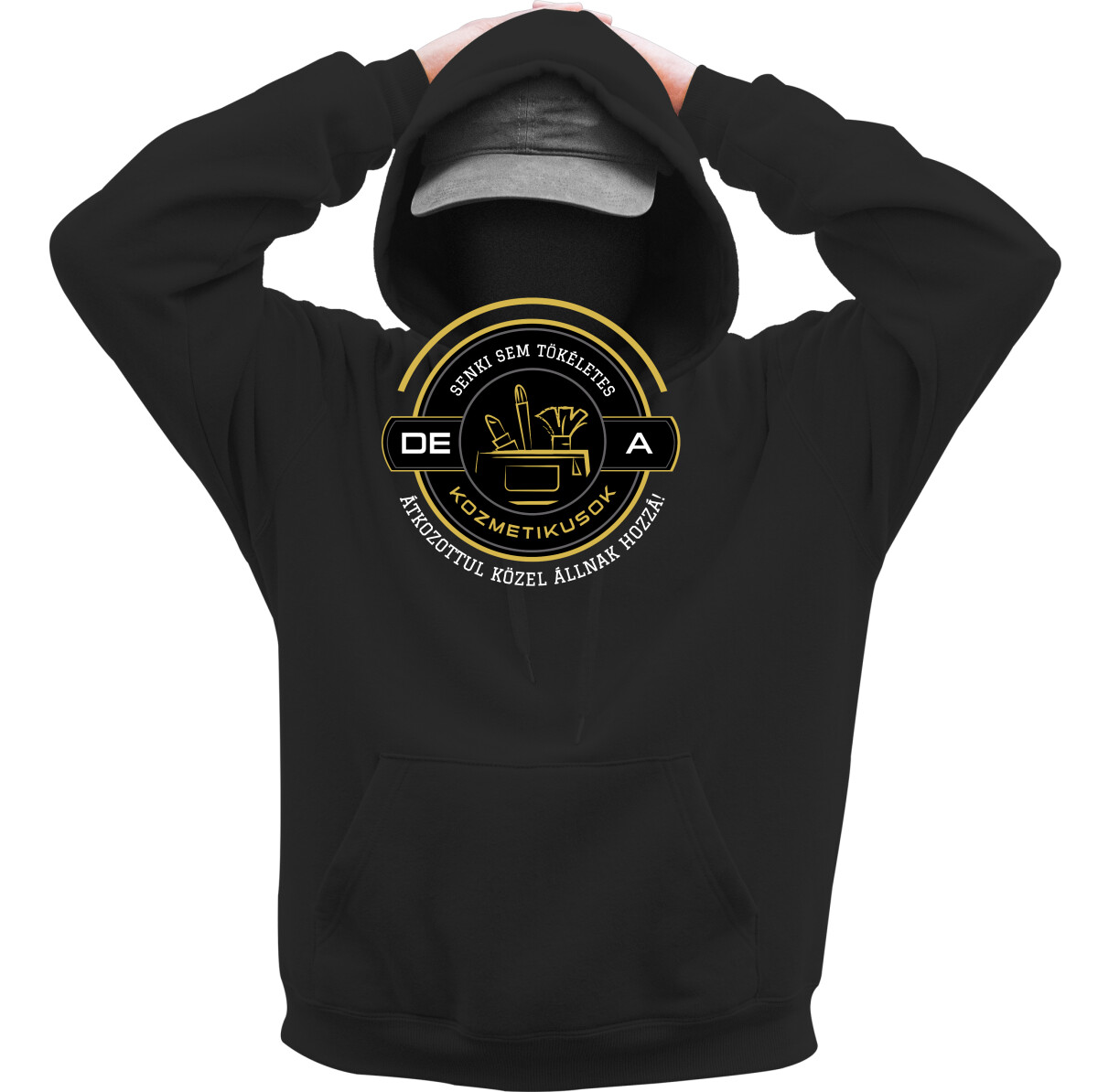 Kapucnis belebújós pulóver