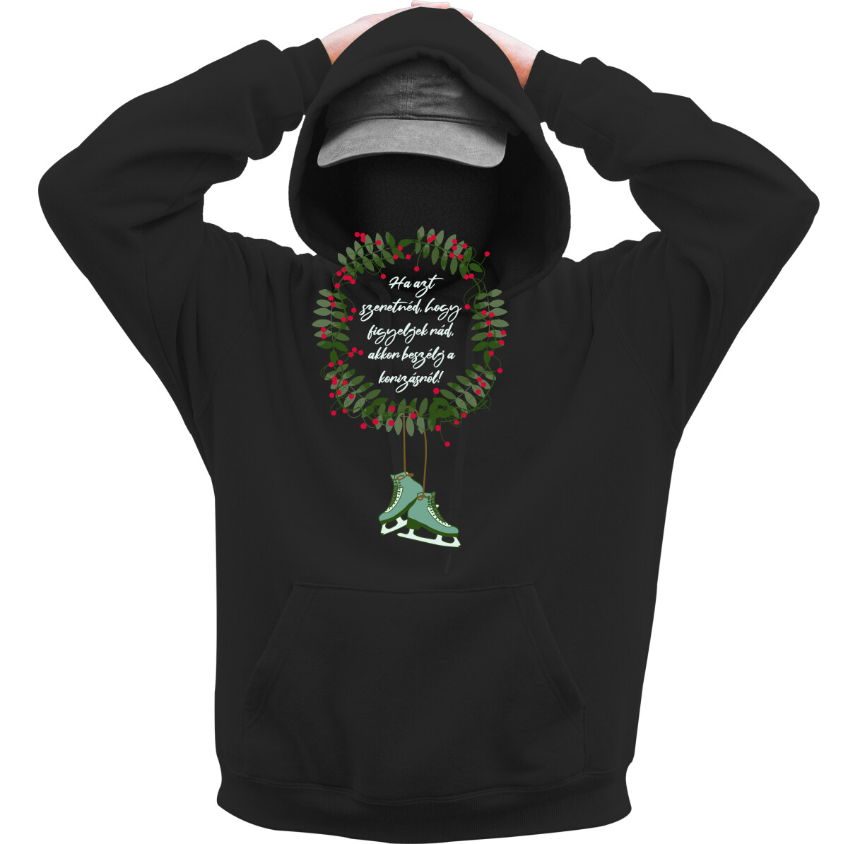 Kapucnis belebújós pulóver