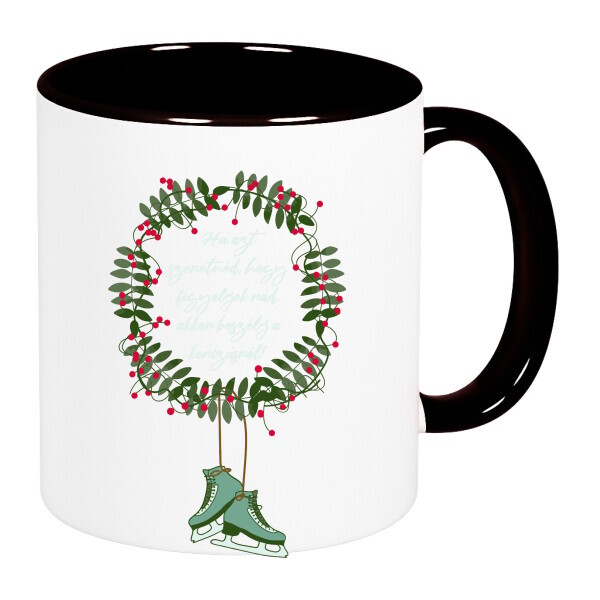 Színes fülű és belsejű bögre