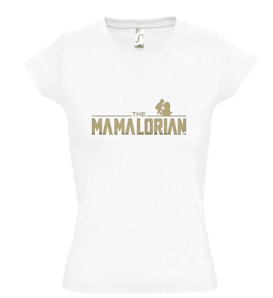 Női V nyakú póló