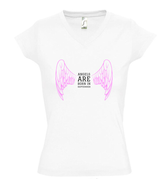 Női V nyakú póló