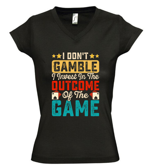 Női V nyakú póló