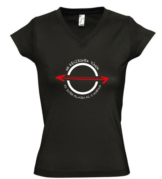 Női V nyakú póló