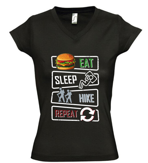 Női V nyakú póló