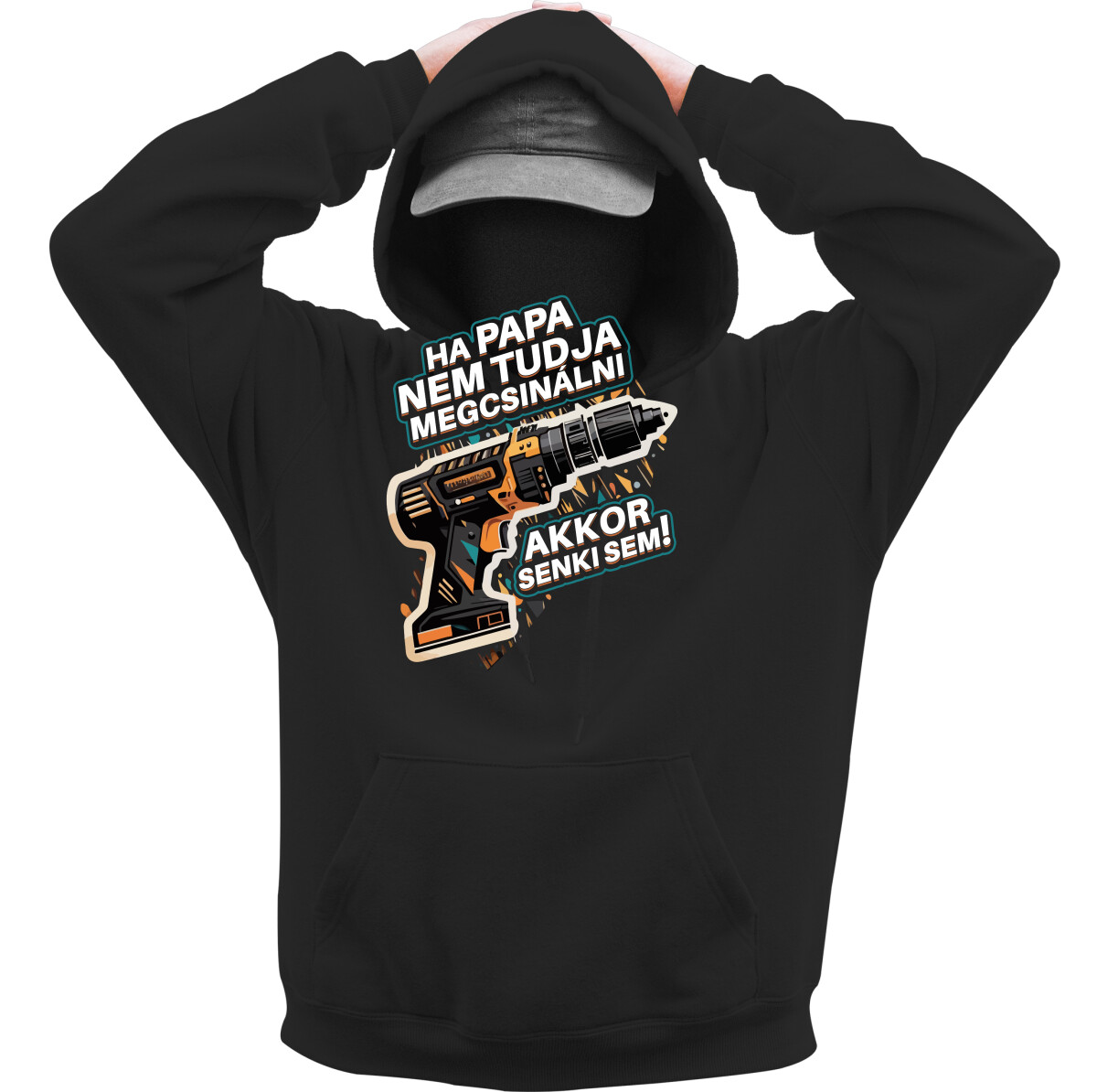 Kapucnis belebújós pulóver