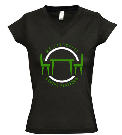 Női V nyakú póló