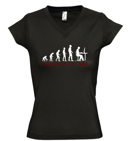 Női V nyakú póló