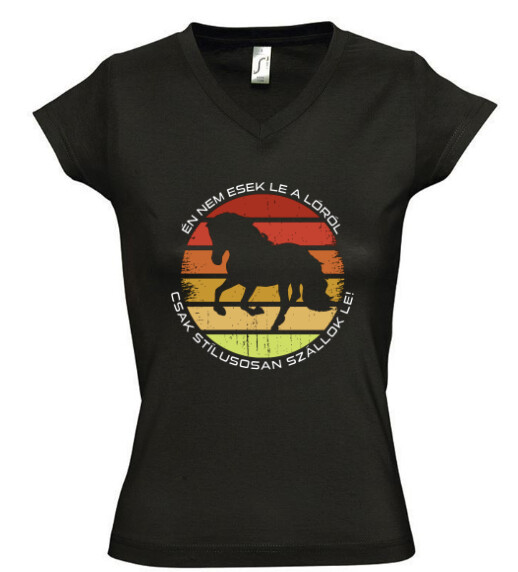 Női V nyakú póló