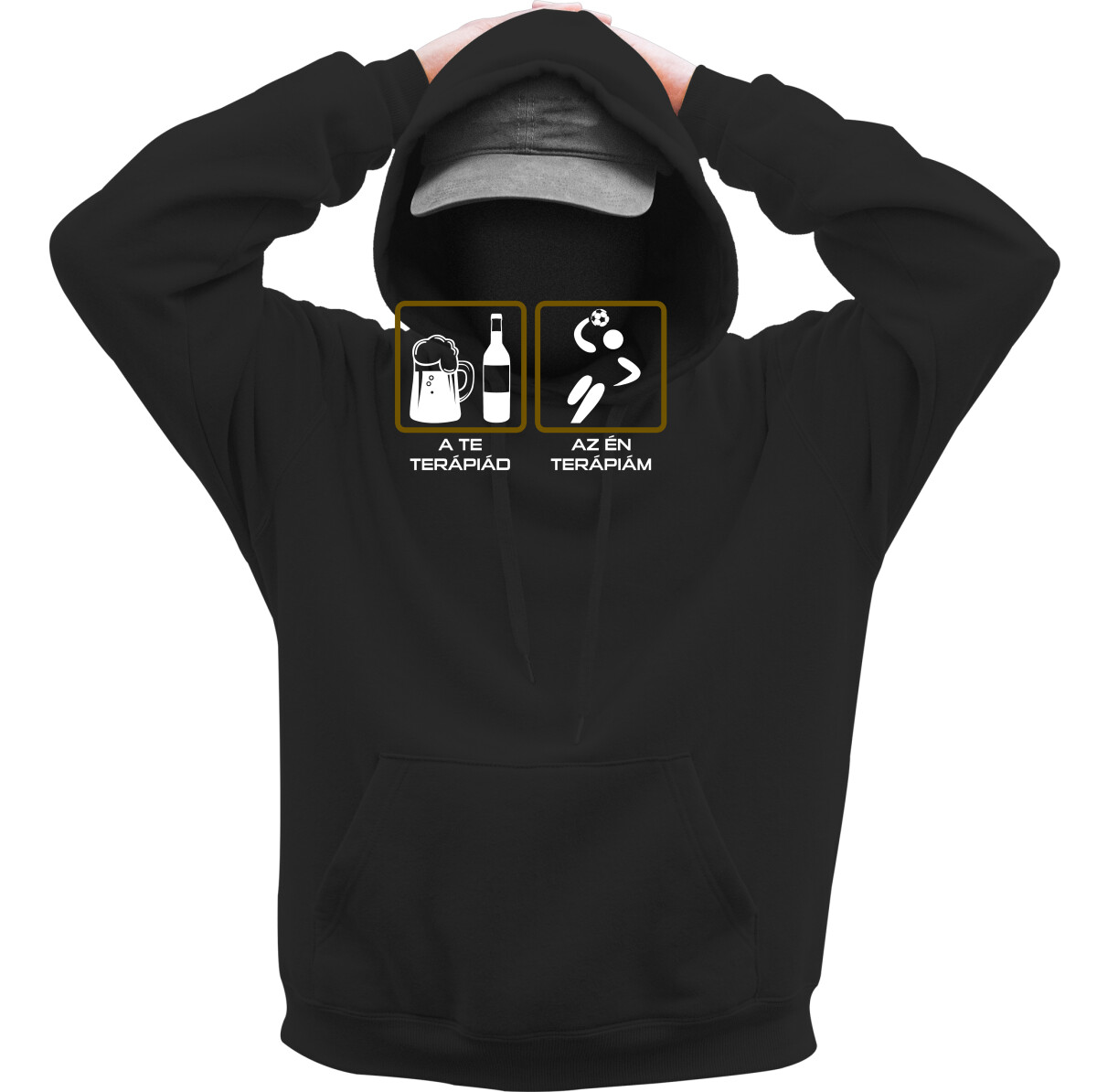 Kapucnis belebújós pulóver