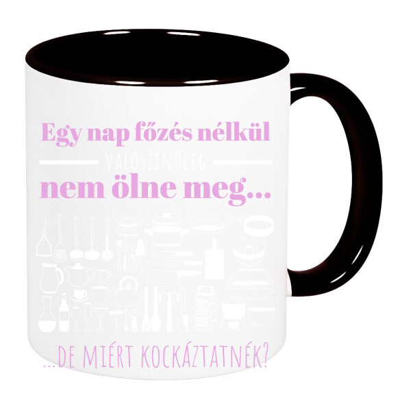 Színes fülű és belsejű bögre