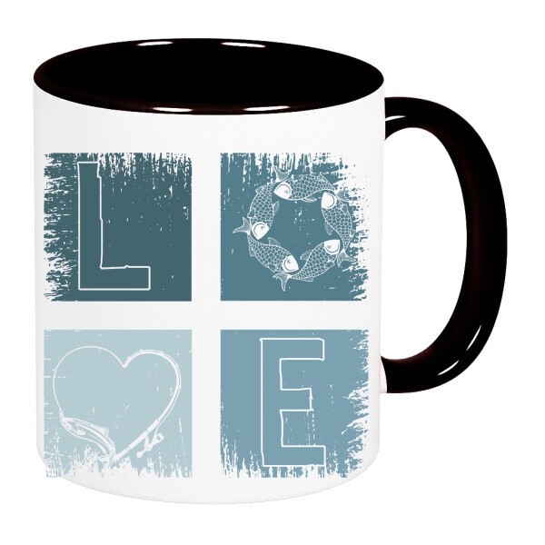 Színes fülű és belsejű bögre