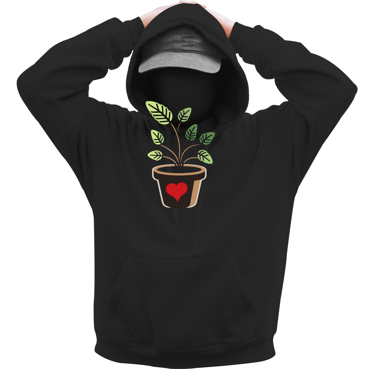 Kapucnis belebújós pulóver