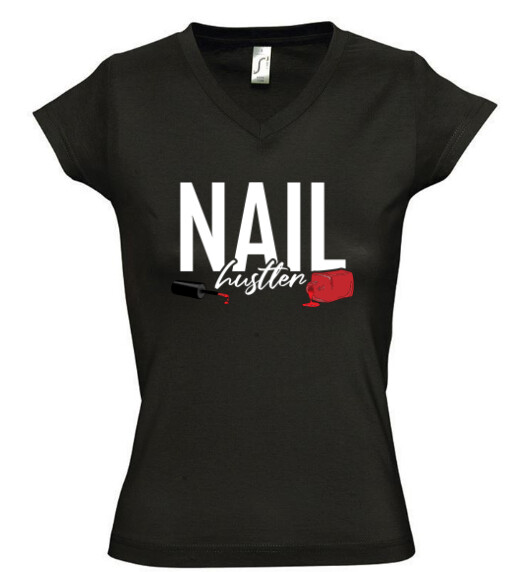 Női V nyakú póló