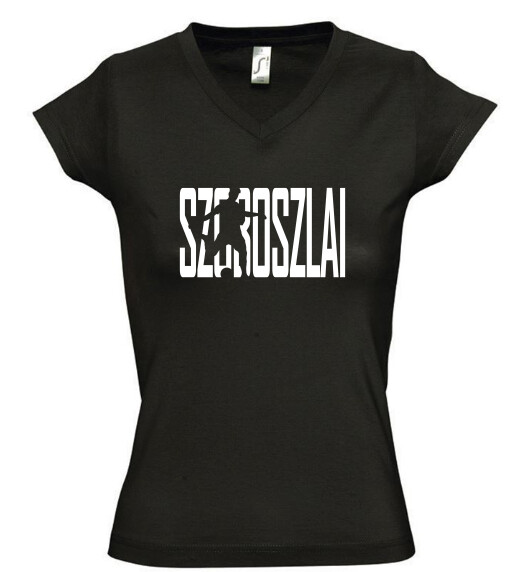 Női V nyakú póló