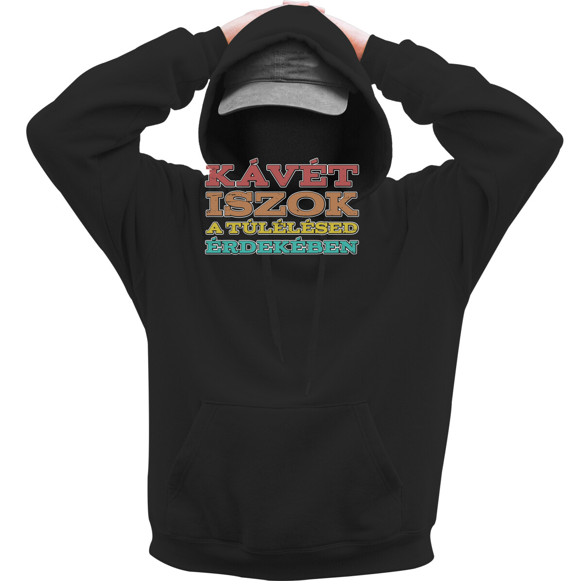 Kapucnis belebújós pulóver