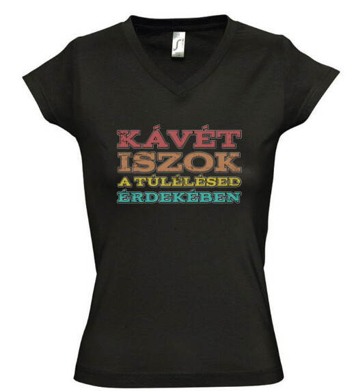Női V nyakú póló