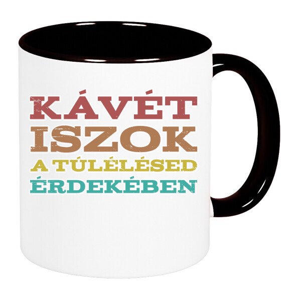 Színes fülű és belsejű bögre