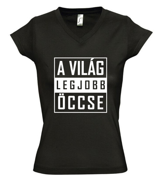 Női V nyakú póló