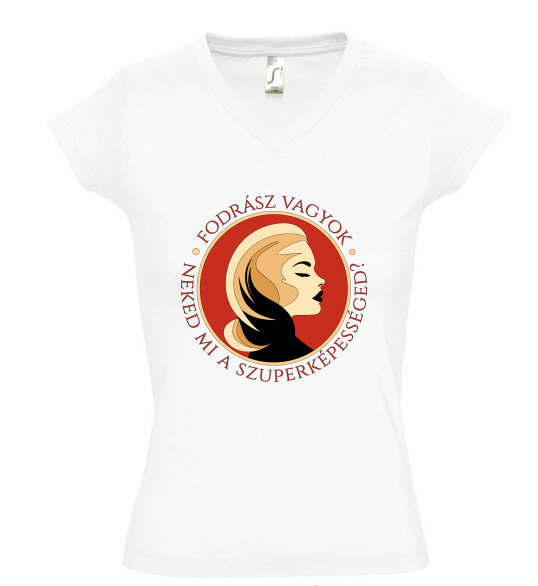 Női V nyakú póló