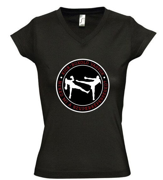 Női V nyakú póló