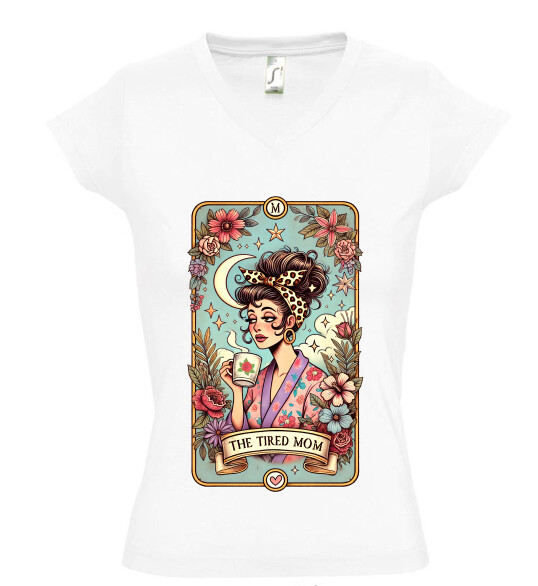 Női V nyakú póló