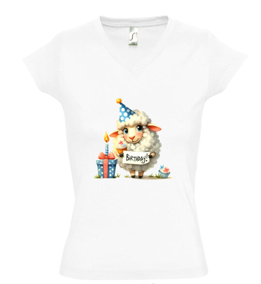 Női V nyakú póló