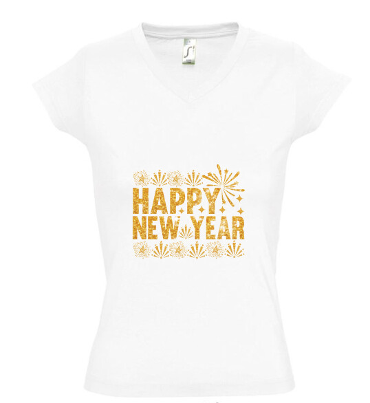 Női V nyakú póló
